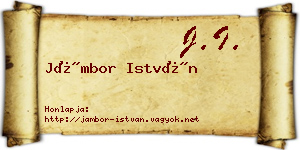 Jámbor István névjegykártya