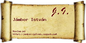 Jámbor István névjegykártya